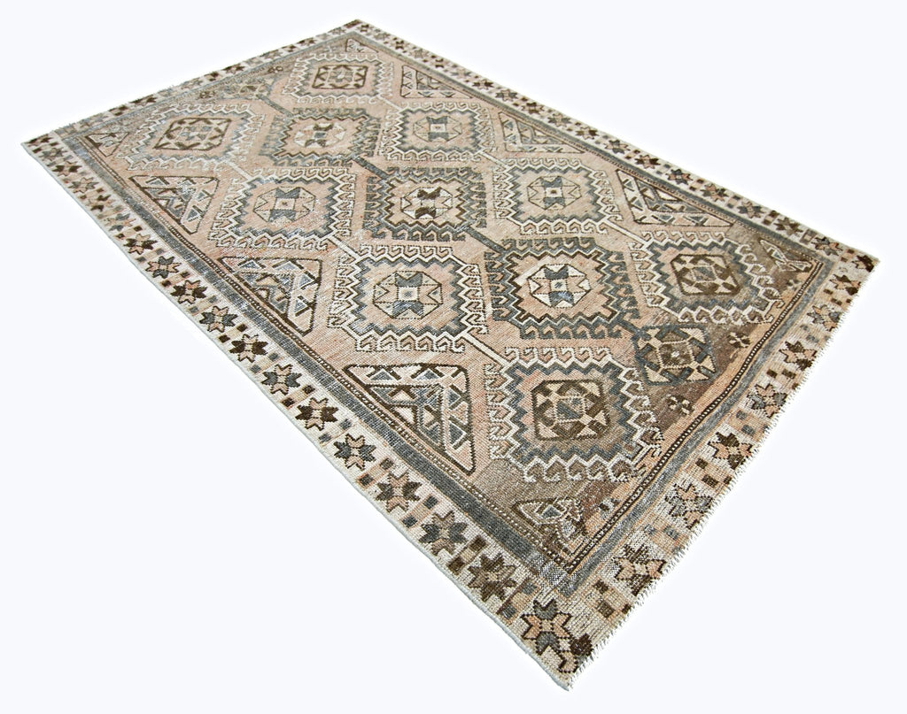 Handmade Vintage Persian Rug | 217 x 131 cm | 7'1" x 4'4" - Najaf Rugs & Textile