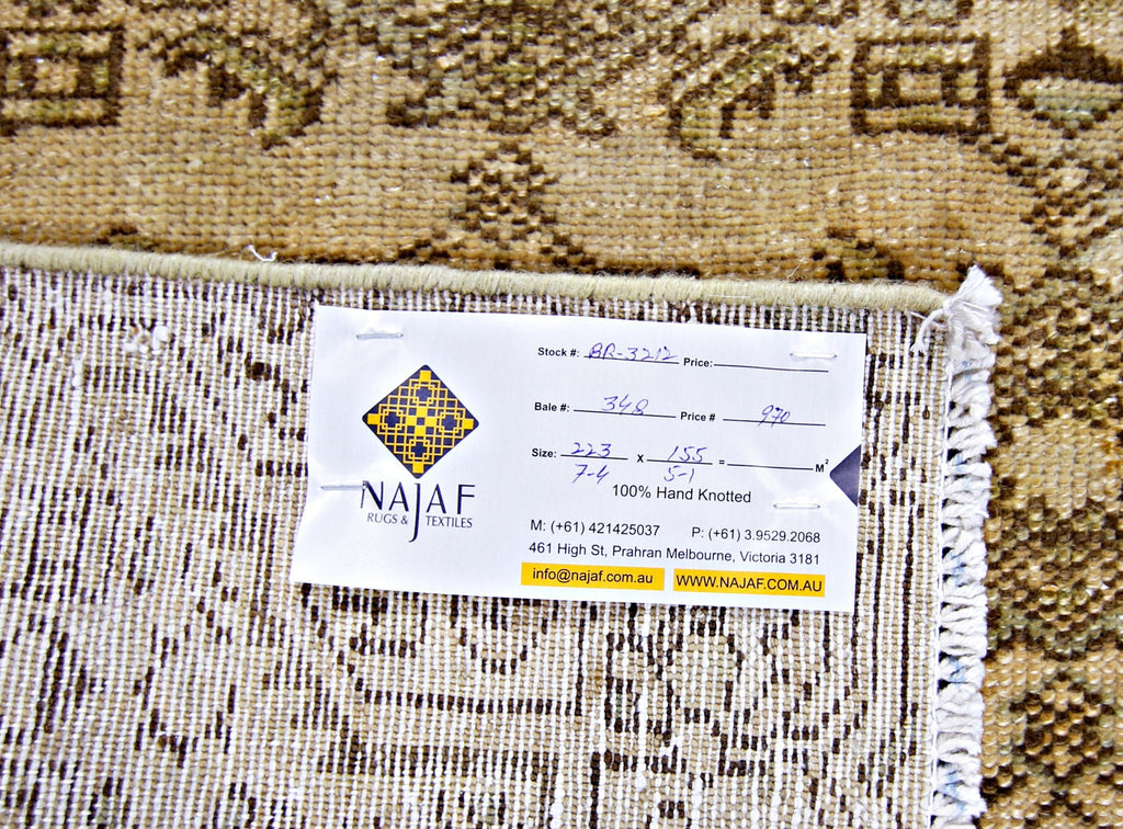 Handmade Vintage Persian Rug | 223 x 155 cm | 7'4" x 5'1" - Najaf Rugs & Textile