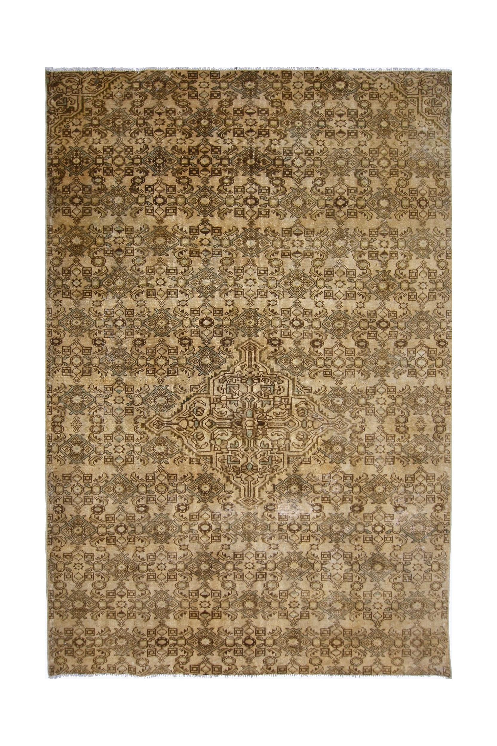 Handmade Vintage Persian Rug | 223 x 155 cm | 7'4" x 5'1" - Najaf Rugs & Textile