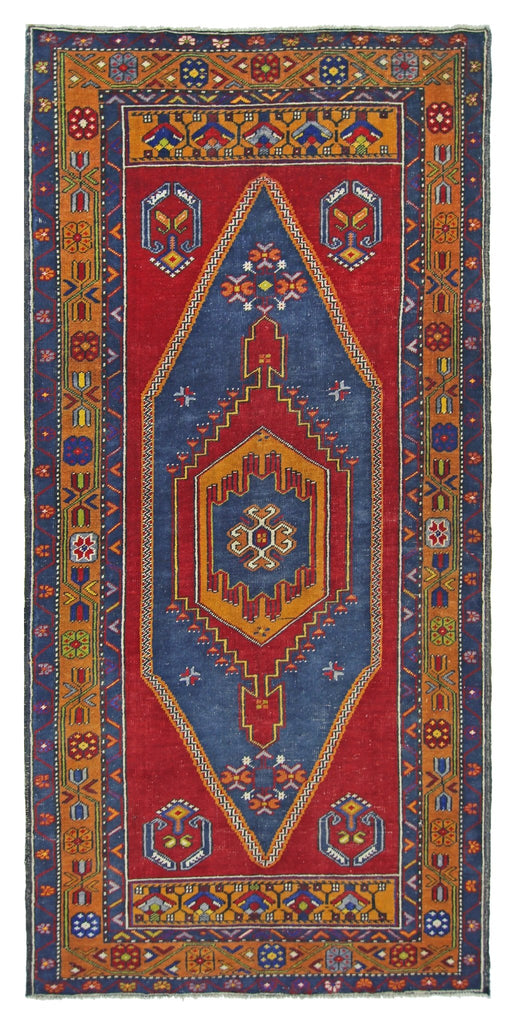 Handmade Vintage Persian Rug | 226 x 107 cm | 7'5" x 3'6" - Najaf Rugs & Textile