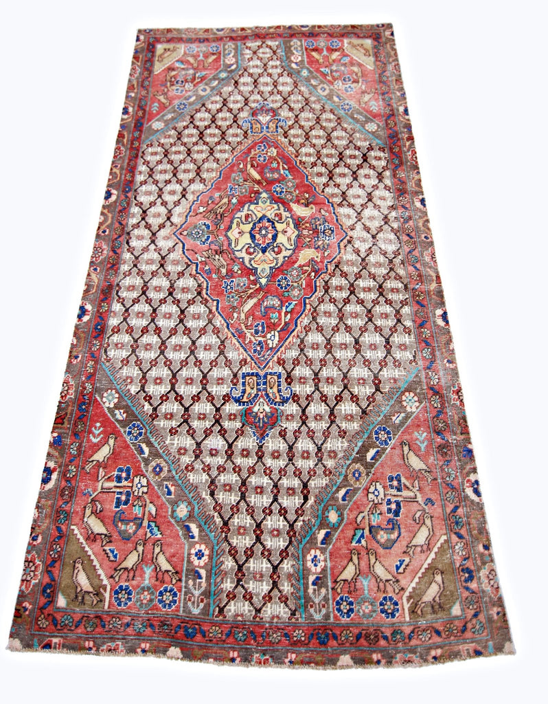 Handmade Vintage Persian Rug | 227 x 111 cm | 7'5" x 3'8" - Najaf Rugs & Textile