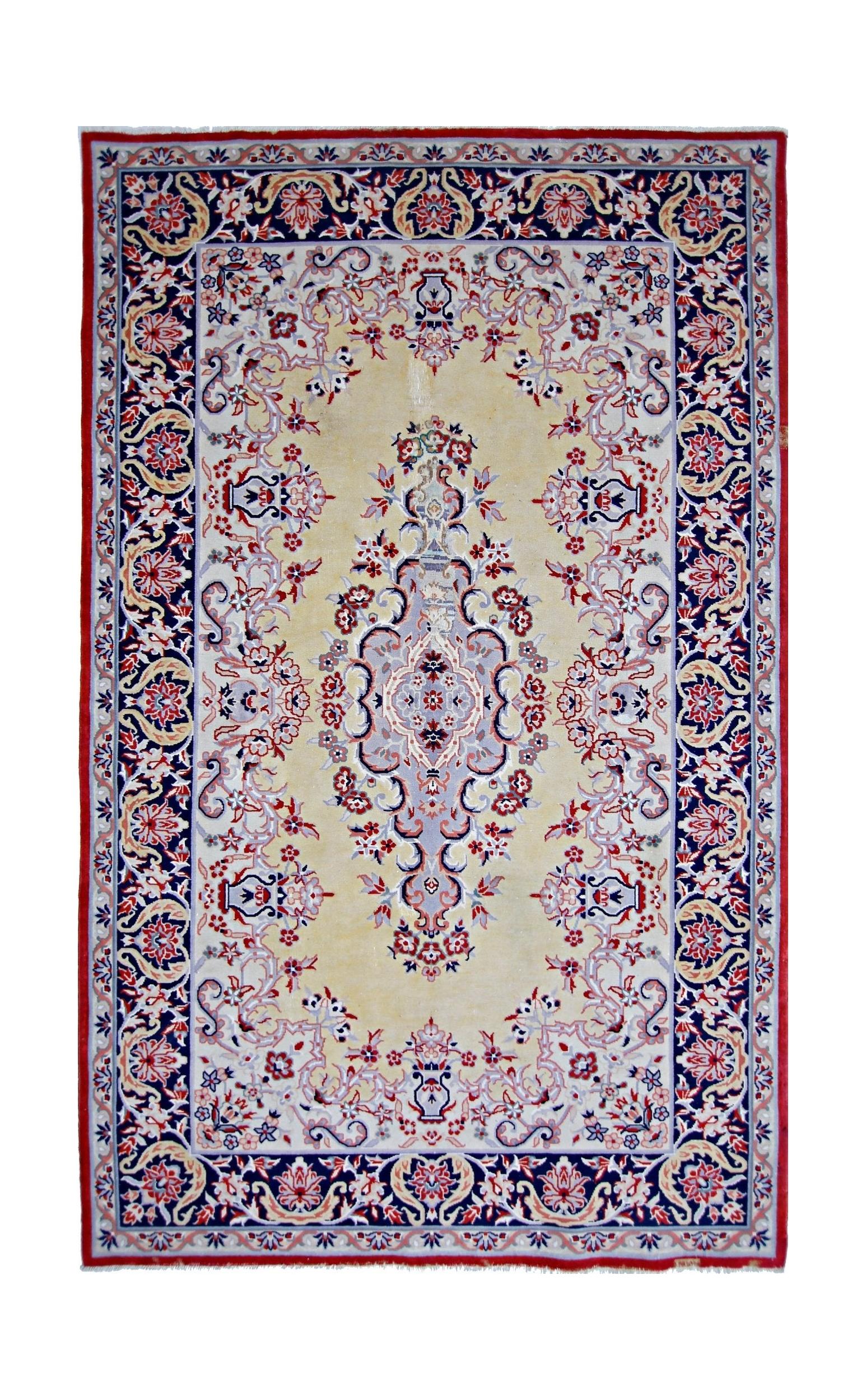 Handmade Vintage Persian Rug | 250 x 153 cm | 8'2" x 5' - Najaf Rugs & Textile