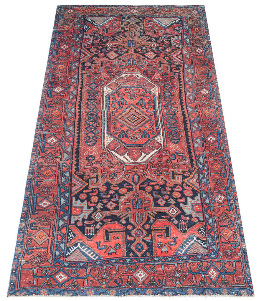 Handmade Vintage Persian Rug | 253 x 128 cm | 8'4" x 4'3" - Najaf Rugs & Textile