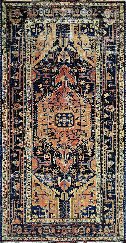 Handmade Vintage Persian Rug | 253 x 129 cm | 8'4" x 4'3" - Najaf Rugs & Textile