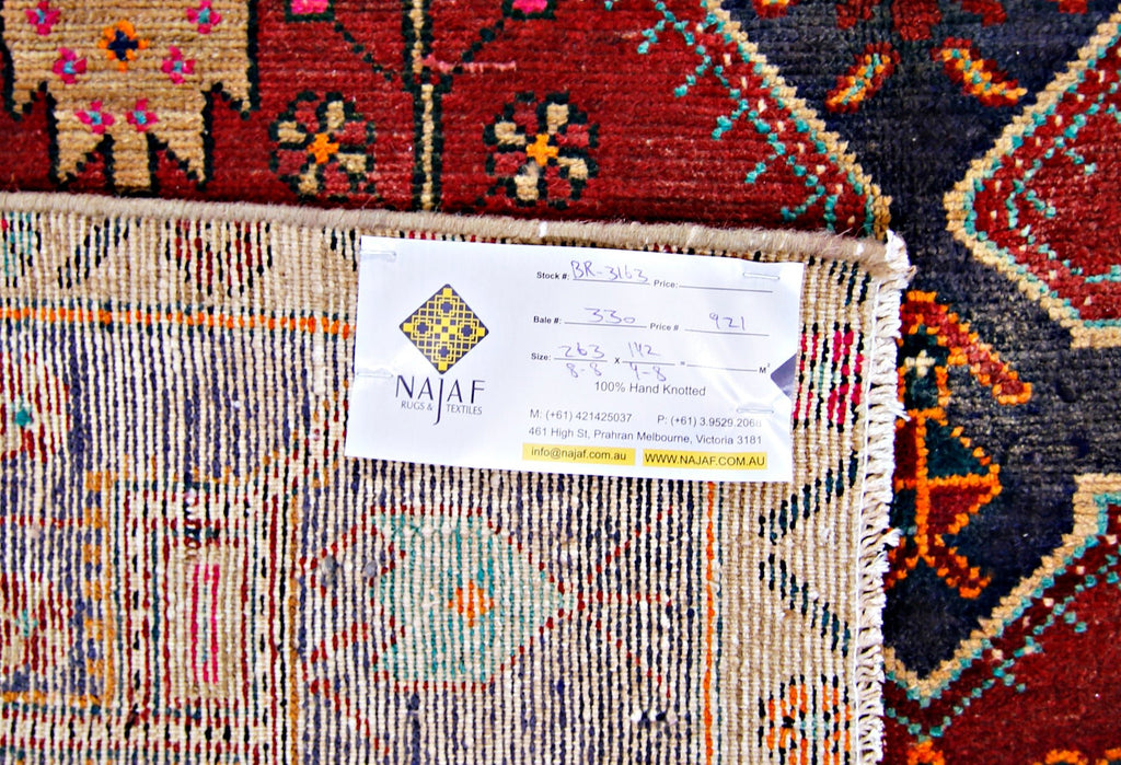 Handmade Vintage Persian Rug | 263 x 142 cm | 8'8" x 4'8" - Najaf Rugs & Textile