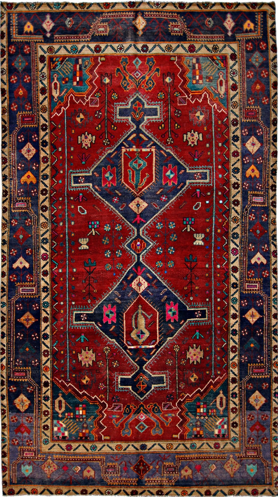 Handmade Vintage Persian Rug | 263 x 142 cm | 8'8" x 4'8" - Najaf Rugs & Textile