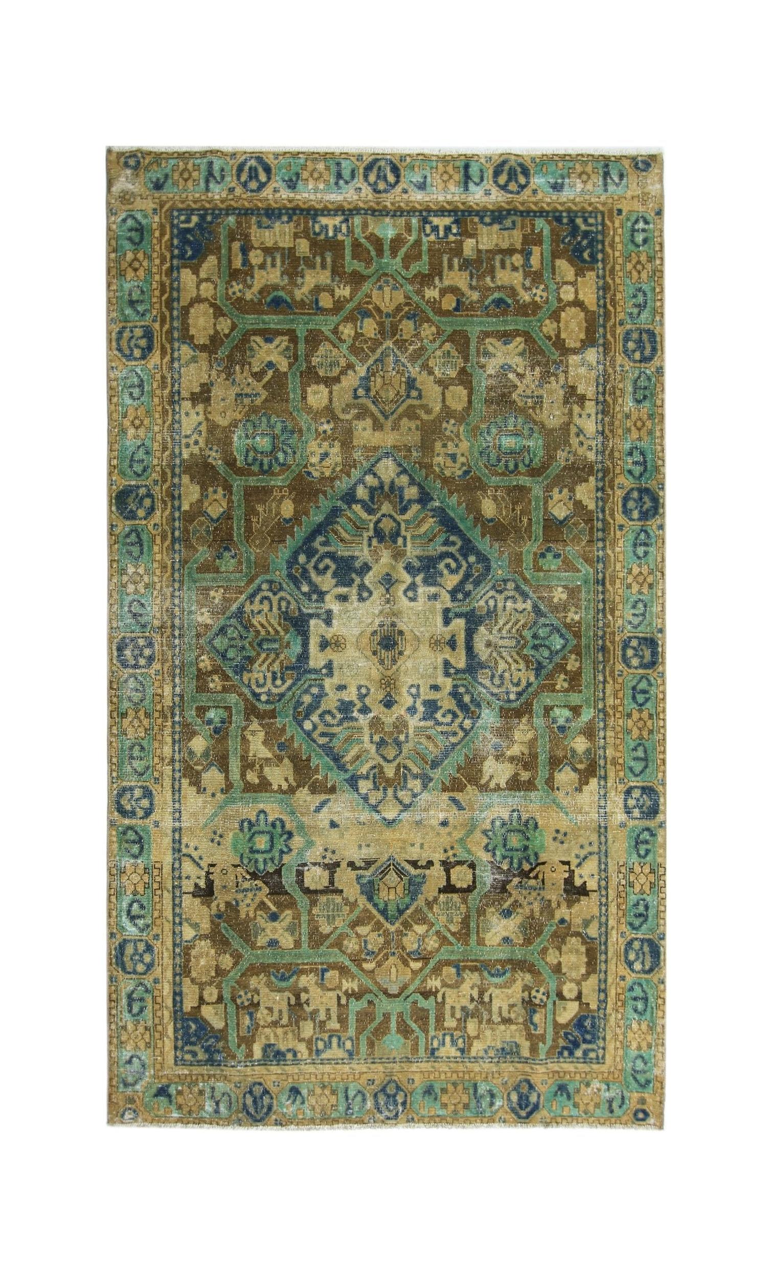 Handmade Vintage Persian Rug | 278 x 158 cm | 9'1" x 5'2" - Najaf Rugs & Textile