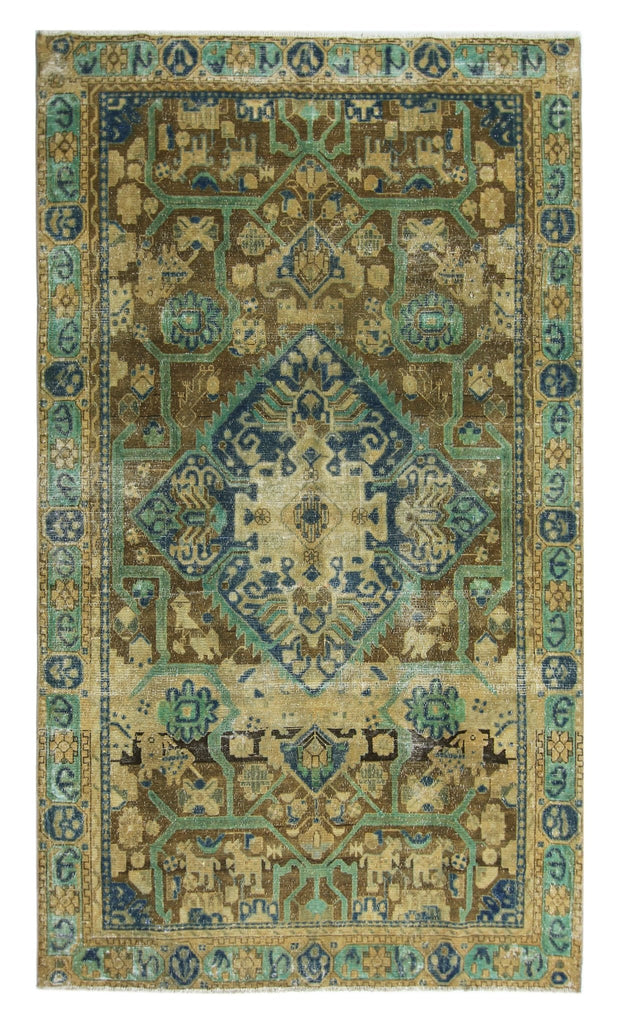 Handmade Vintage Persian Rug | 278 x 158 cm | 9'1" x 5'2" - Najaf Rugs & Textile