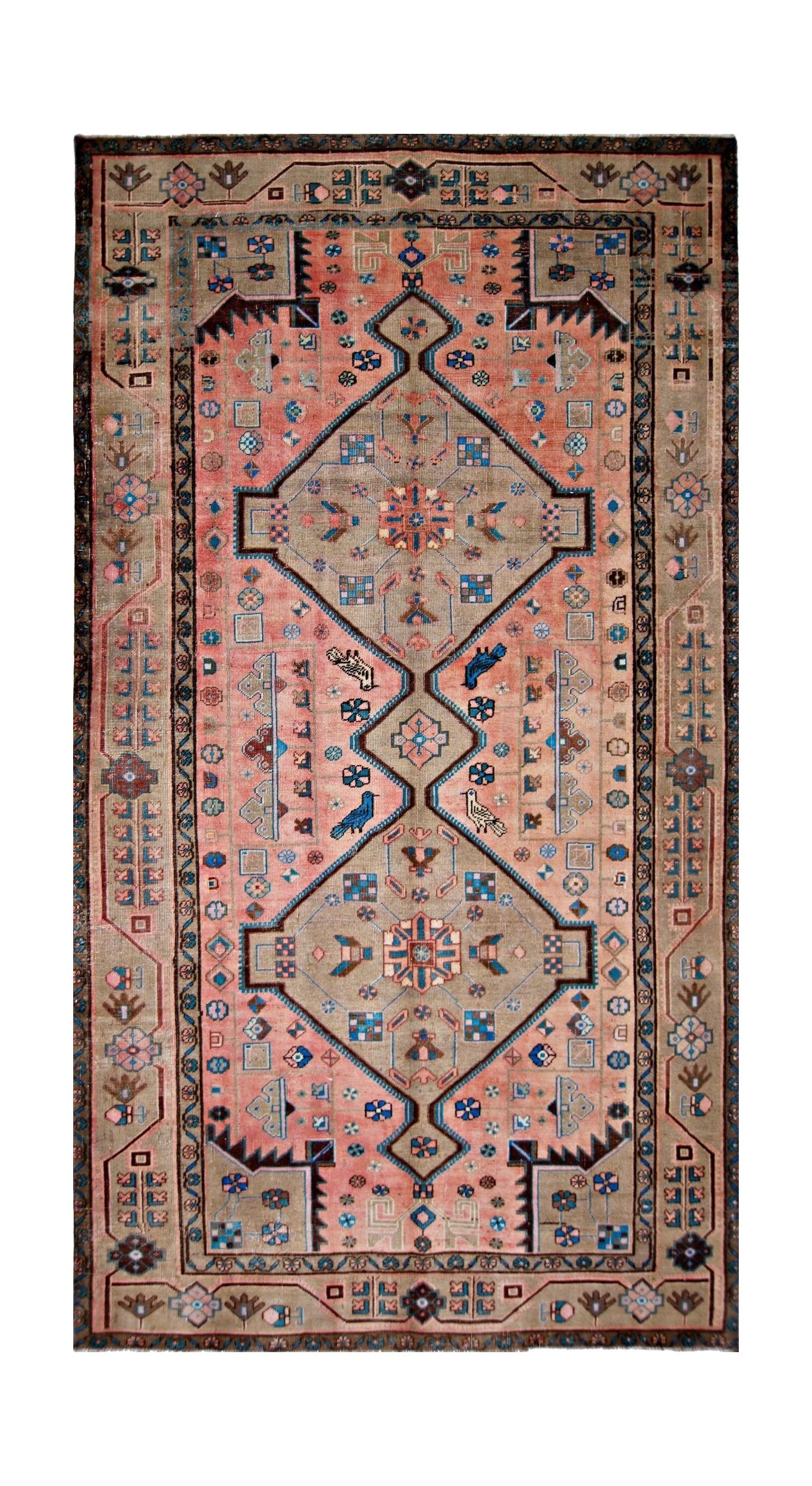 Handmade Vintage Persian Rug | 281 x 154 cm | 9'3" x 5' - Najaf Rugs & Textile