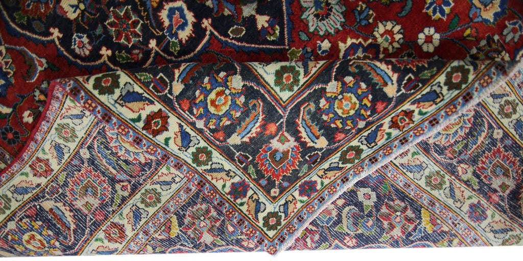 Handmade Vintage Persian Rug | 286 x 189 cm | 9'5" x 6'2" - Najaf Rugs & Textile