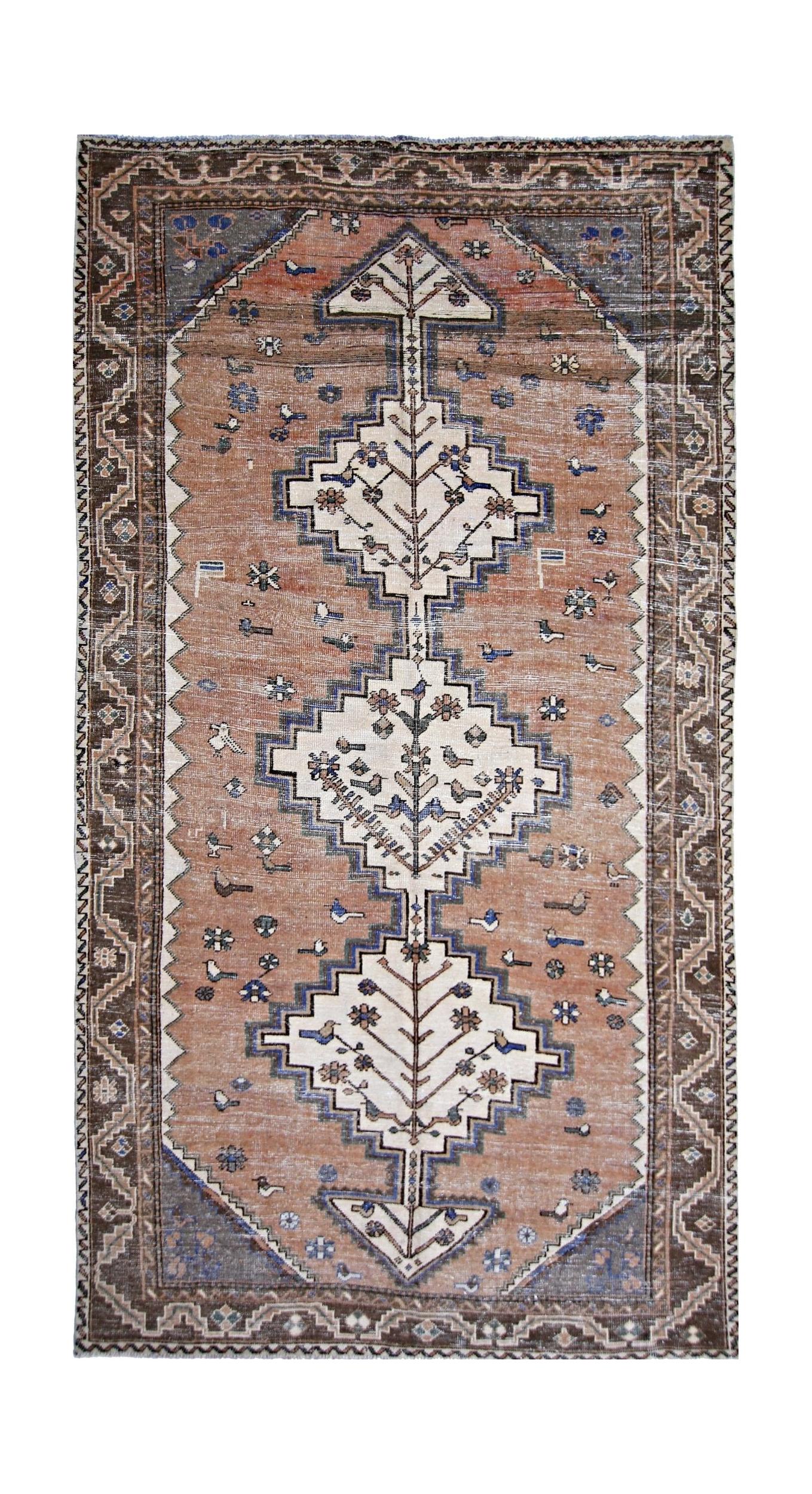 Handmade Vintage Persian Rug | 294 x 149 cm | 9'8" x 4'11" - Najaf Rugs & Textile