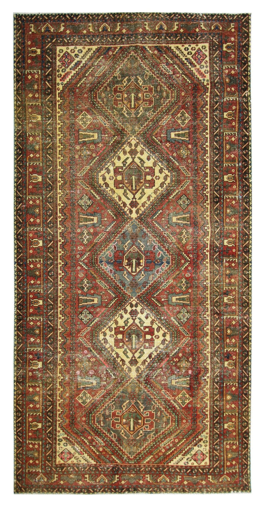 Handmade Vintage Persian Rug | 302 x 155 cm | 9'11" x 5'1" - Najaf Rugs & Textile