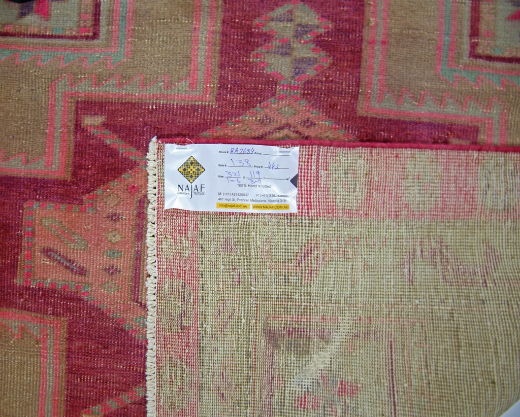 Handmade Vintage Persian Rug | 321 x 119 cm | 10'6" x 3'11" - Najaf Rugs & Textile