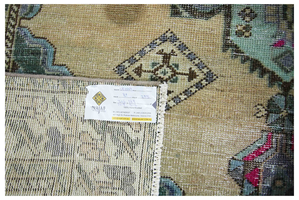 Handmade Vintage Persian Rug | 326 x 168 cm | 10'9" x 5'6" - Najaf Rugs & Textile
