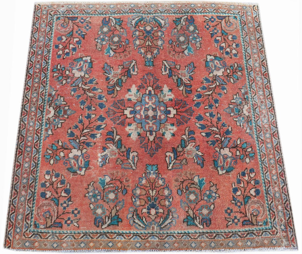 Handmade Vintage Persian Rug | 87 x 82 cm | 2'10" x 2'8" - Najaf Rugs & Textile
