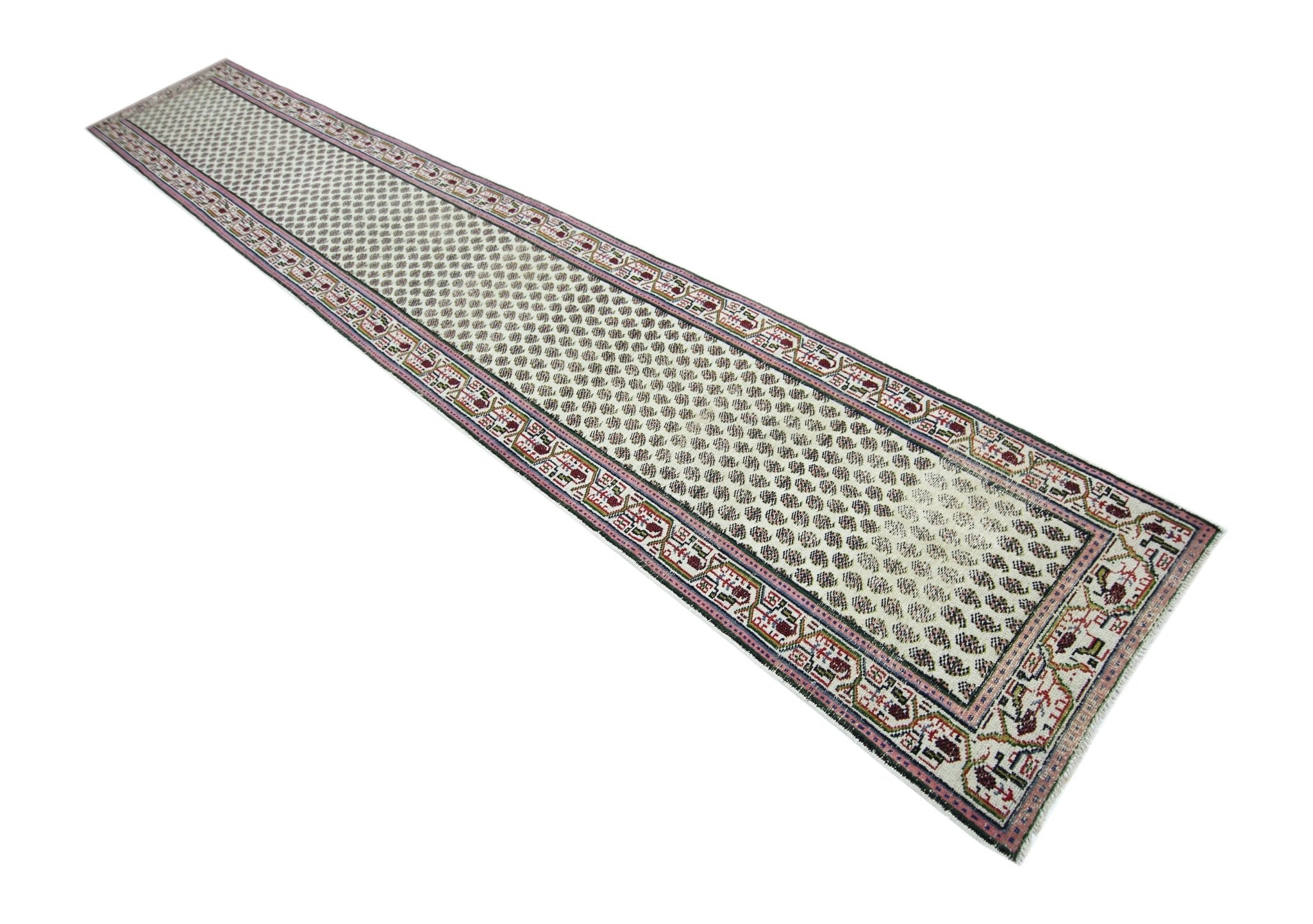 Handmade Vintage Persian Saraband Hallway Runner | 476 x 79 cm | 15'7" x 2'7" - Najaf Rugs & Textile
