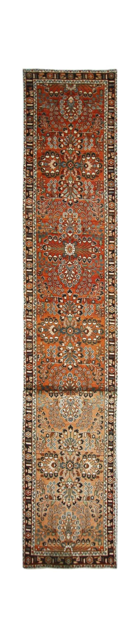 Handmade Vintage Persian Sarouk Hallway Runner | 760 x 83 cm | 24'11" x 2'9" - Najaf Rugs & Textile