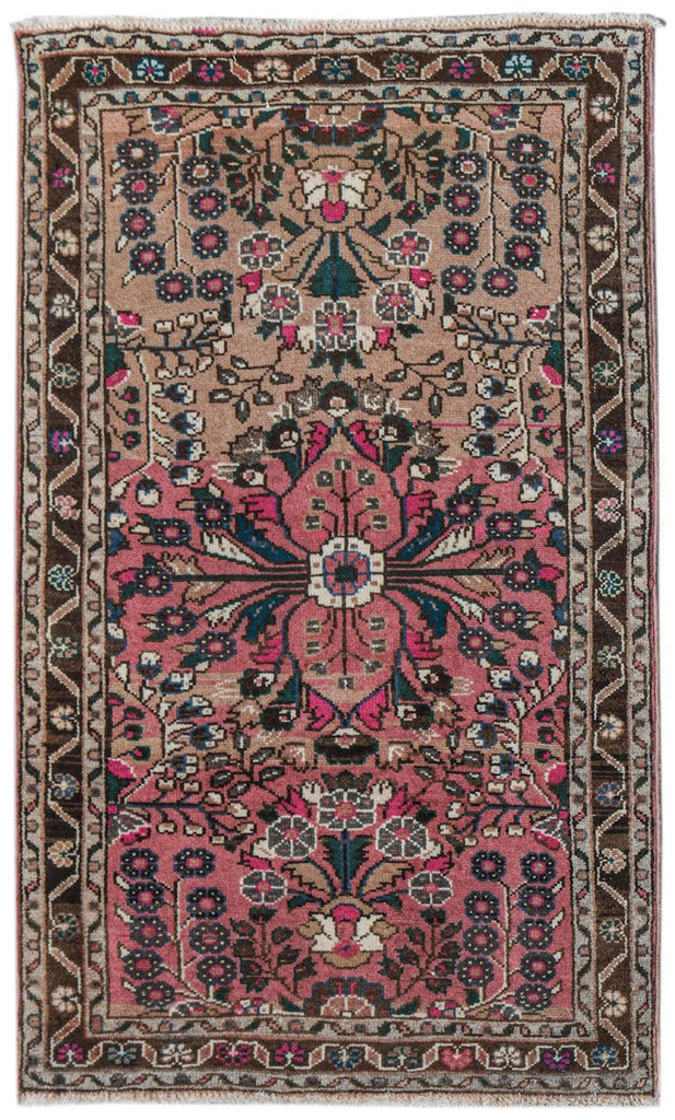 Handmade Vintage Persian Sarouk Rug | 129 x 78 cm | 4'3" x 2'7" - Najaf Rugs & Textile