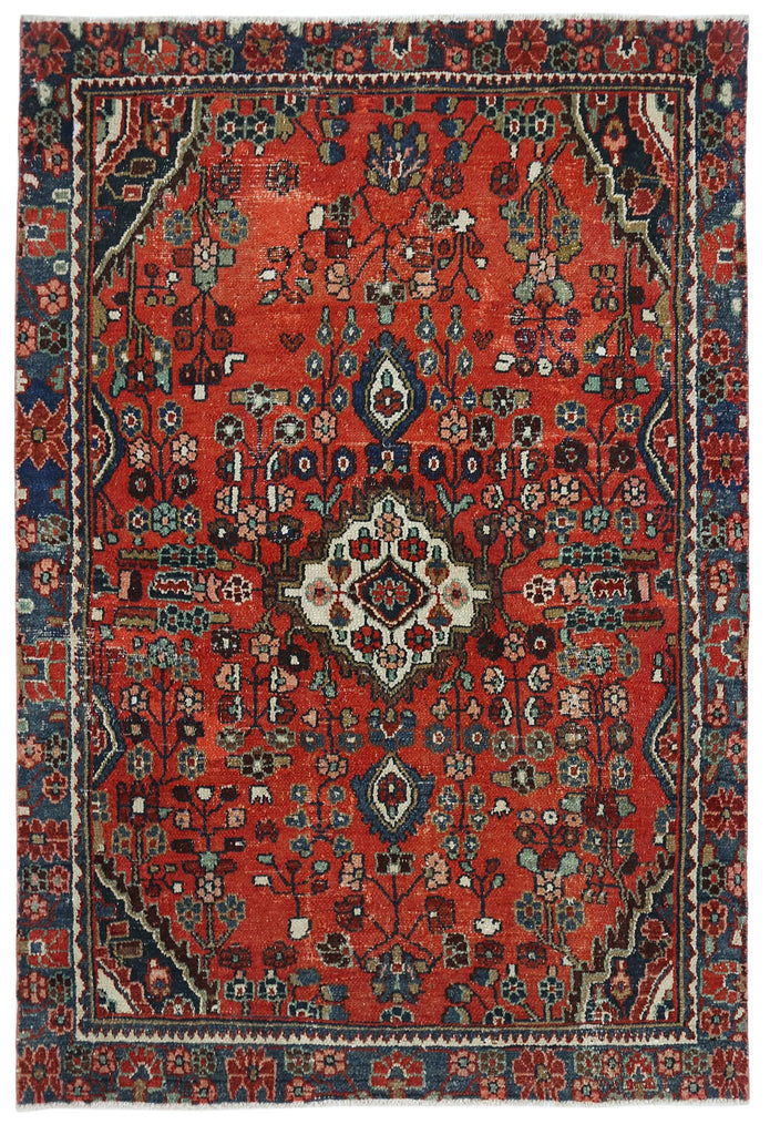 Handmade Vintage Persian Sarouk Rug | 189 x 124 cm | 6'2" x 4'1" - Najaf Rugs & Textile