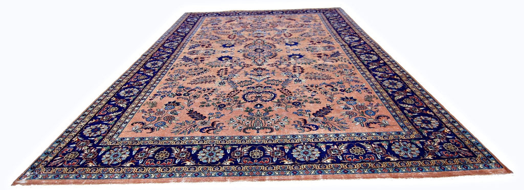 Handmade Vintage Persian Sarouk Rug | 286 x 192 cm | 9'4" x 6'4" - Najaf Rugs & Textile