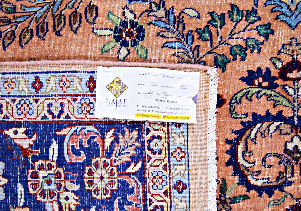 Handmade Vintage Persian Sarouk Rug | 286 x 192 cm | 9'4" x 6'4" - Najaf Rugs & Textile
