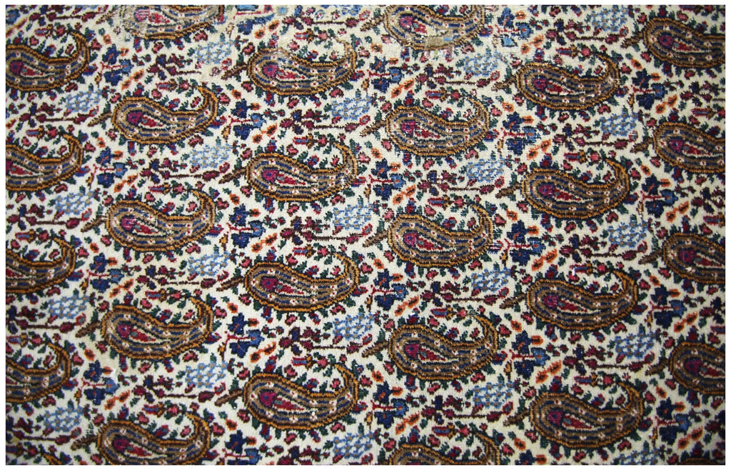 Handmade Vintage Persian Senneh Paisley Rug | 387 x 295 cm | 12'8" x 9'8" - Najaf Rugs & Textile