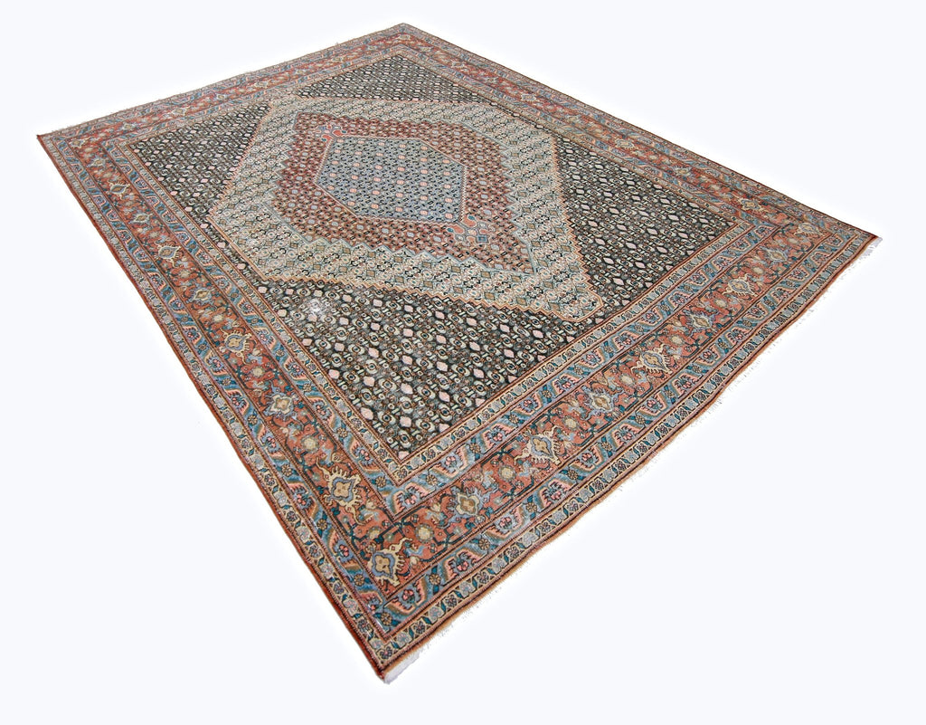 Handmade Vintage Persian Senneh Rug | 278 x 203 cm | 9'2" x 6'8" - Najaf Rugs & Textile