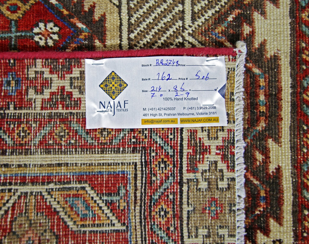 Handmade Vintage Persian Serab Hallway Runner | 214 x 86 cm | 7' x 2'9" - Najaf Rugs & Textile