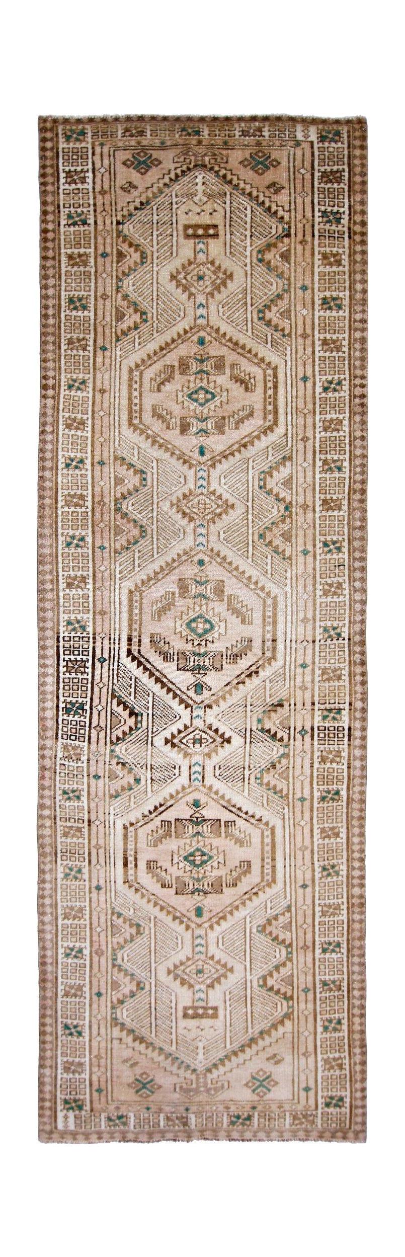 Handmade Vintage Persian Serab Hallway Runner | 295 x 92 cm | 9'8" x 3' - Najaf Rugs & Textile