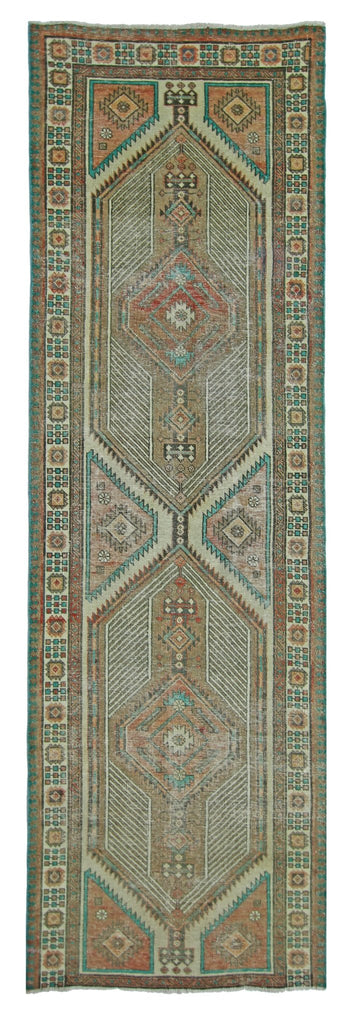 Handmade Vintage Persian Serab Hallway Runner | 304 x 88 cm | 9'11" x 2'11" - Najaf Rugs & Textile