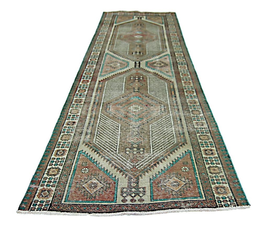 Handmade Vintage Persian Serab Hallway Runner | 304 x 88 cm | 9'11" x 2'11" - Najaf Rugs & Textile