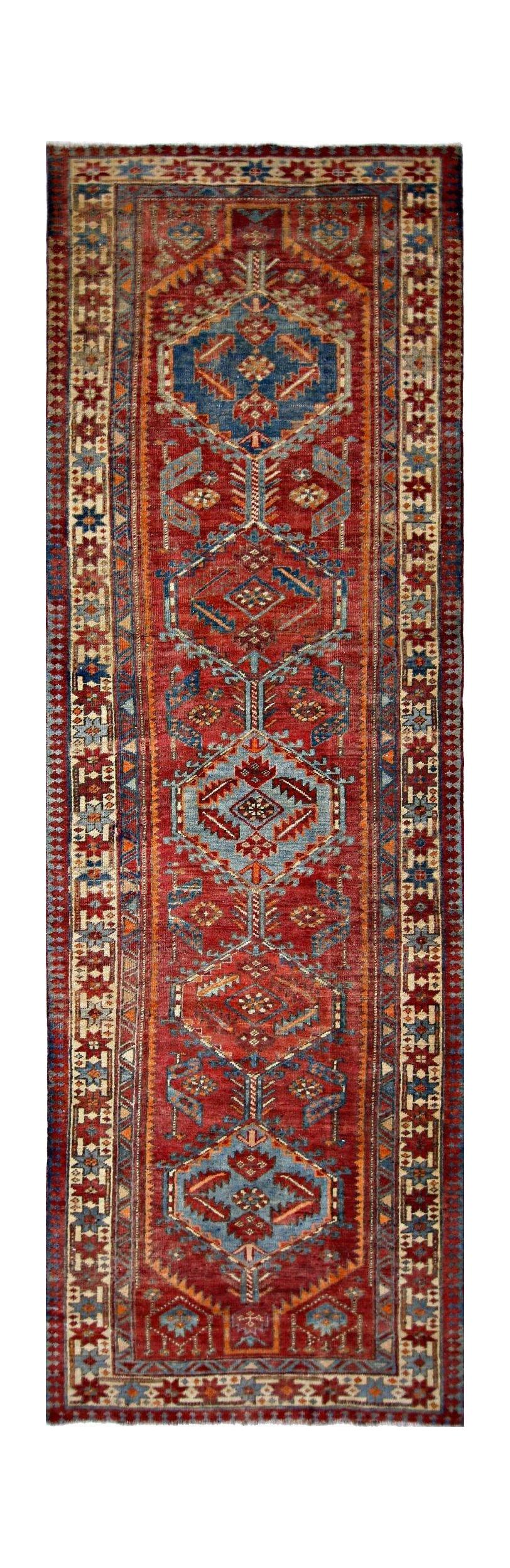 Handmade Vintage Persian Serab Hallway Runner | 313 x 99 cm | 10'3" x 3'3" - Najaf Rugs & Textile