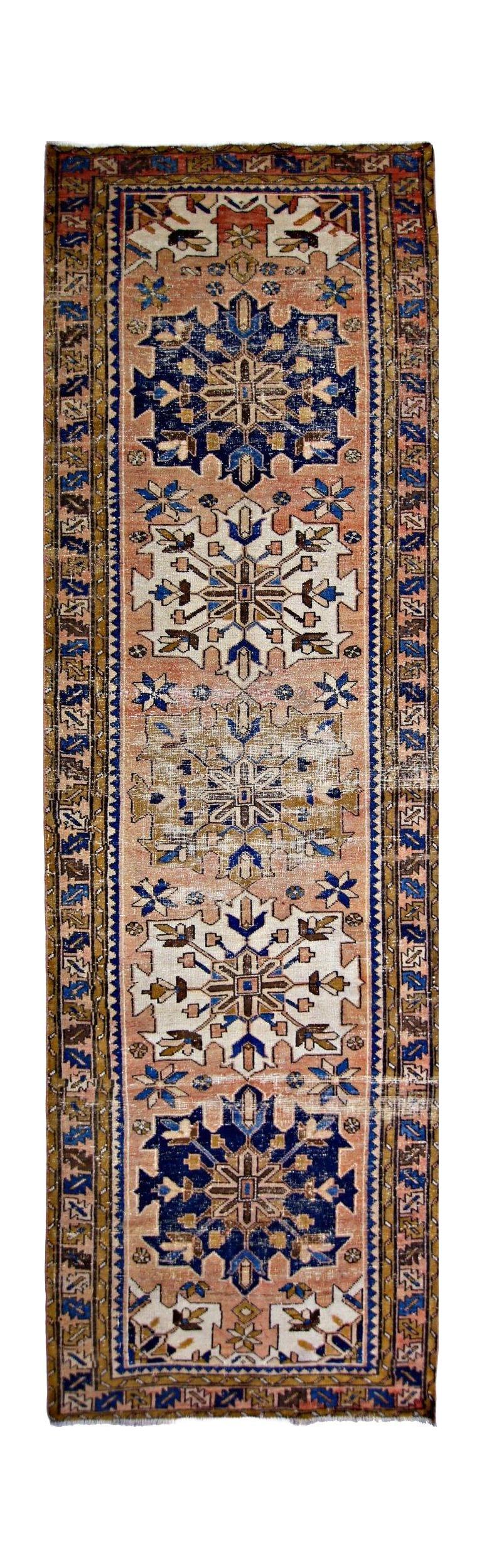 Handmade Vintage Persian Serab Hallway Runner | 329 x 98 cm | 10'10" x 3'3" - Najaf Rugs & Textile