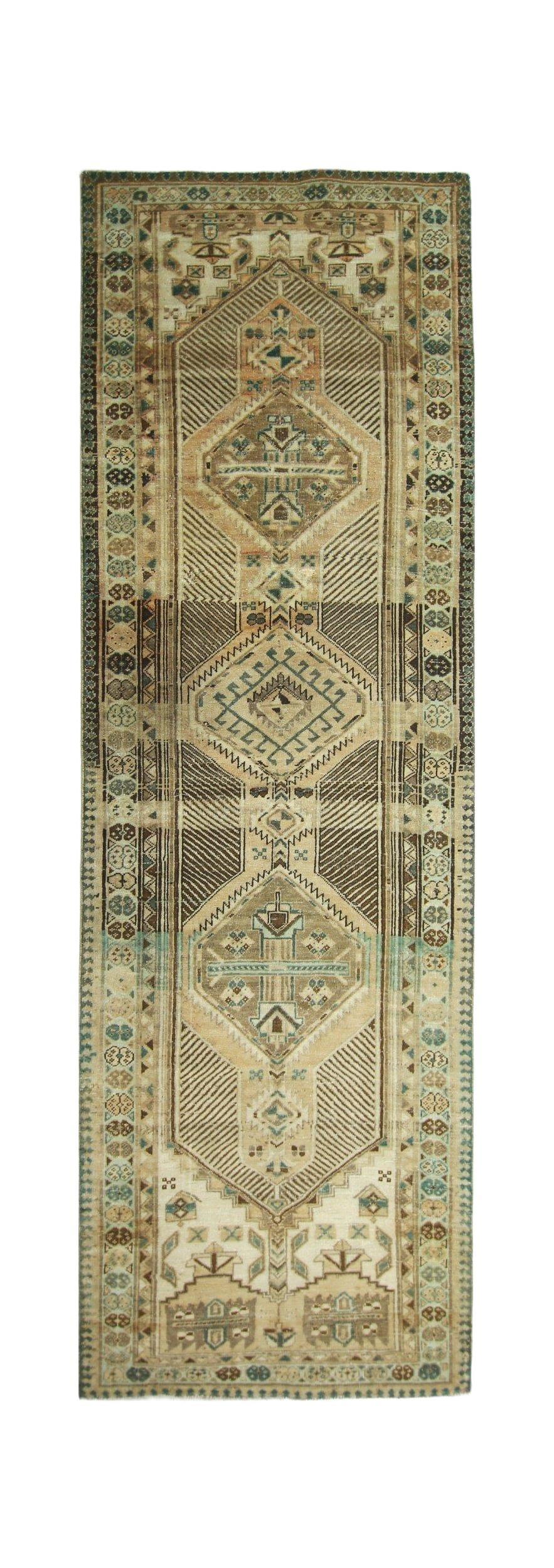 Handmade Vintage Persian Serab Hallway Runner | 345 x 104 cm | 11'4" x 3'6" - Najaf Rugs & Textile