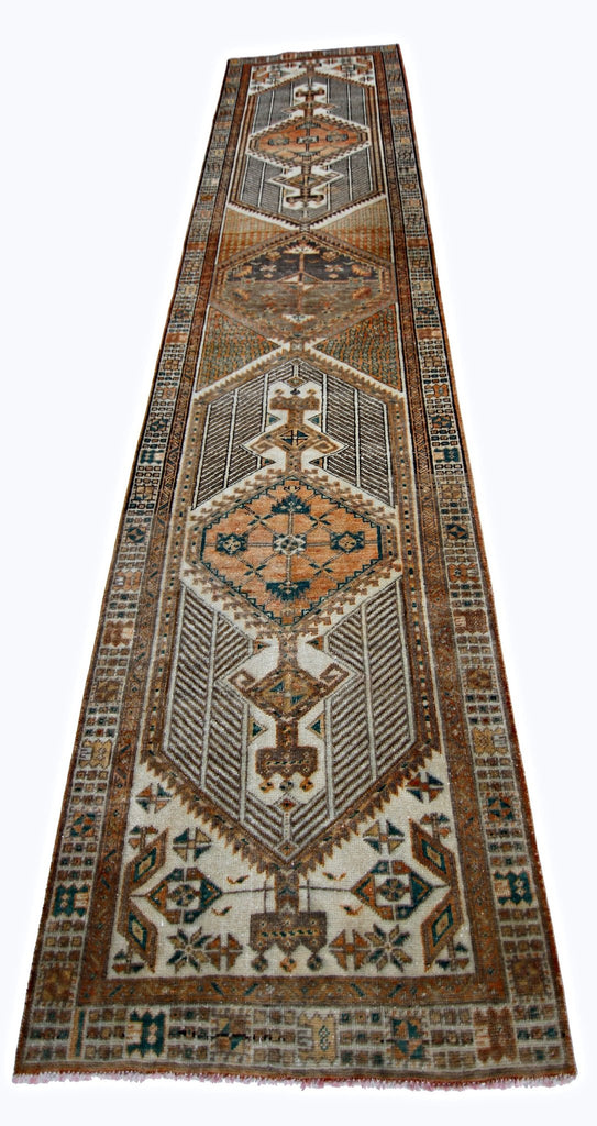 Handmade Vintage Persian Serab Hallway Runner | 345 x 96 cm | 11'4" x 3'2" - Najaf Rugs & Textile