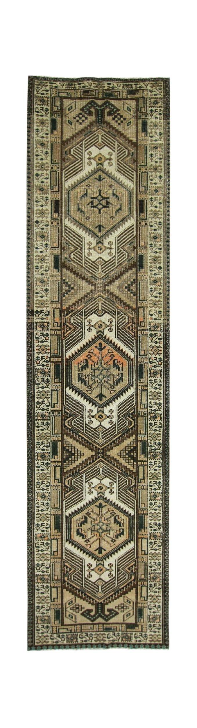 Handmade Vintage Persian Serab Hallway Runner | 351 x 88 cm | 11'6" x 2'11" - Najaf Rugs & Textile