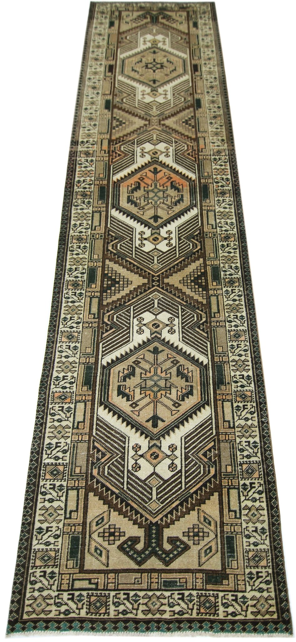 Handmade Vintage Persian Serab Hallway Runner | 351 x 88 cm | 11'6" x 2'11" - Najaf Rugs & Textile