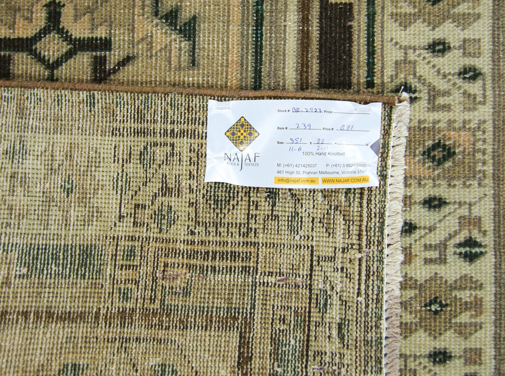 Handmade Vintage Persian Serab Hallway Runner | 351 x 88 cm | 11'6" x 2'11" - Najaf Rugs & Textile
