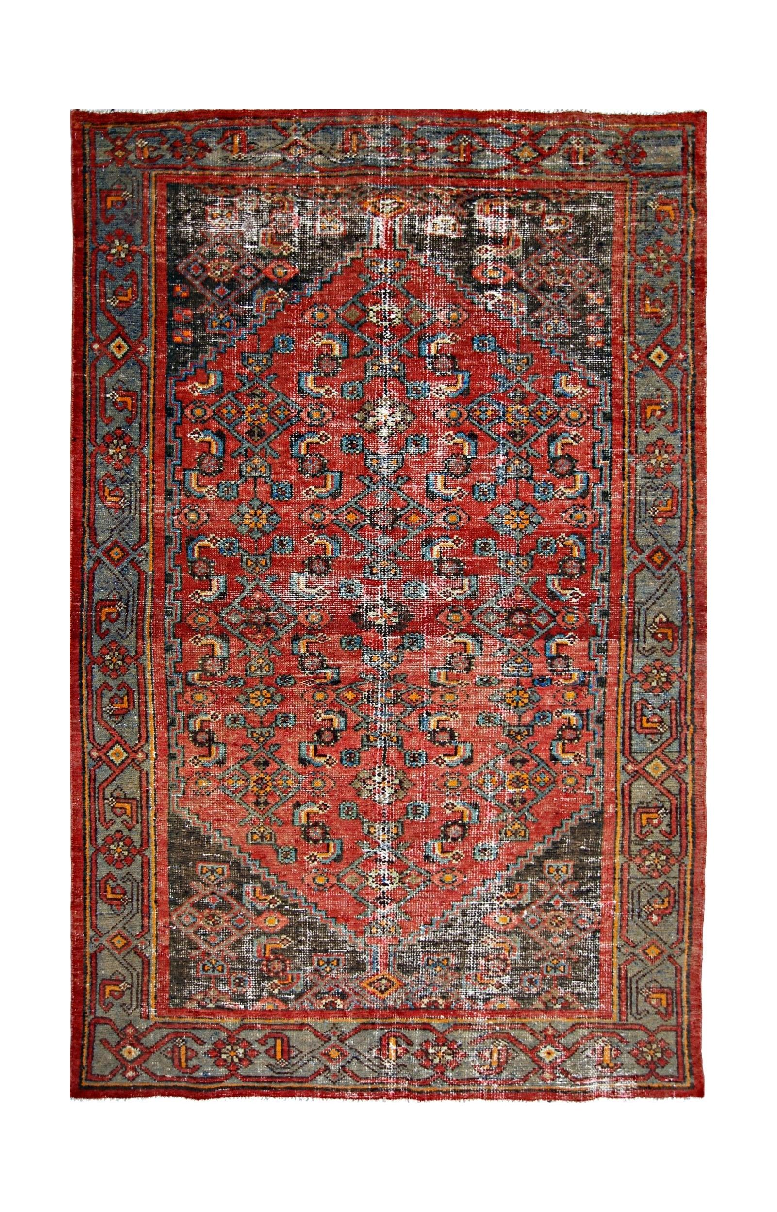 Handmade Vintage Persian Seraband Rug | 200 x 124 cm | 6'7" x 4'1" - Najaf Rugs & Textile
