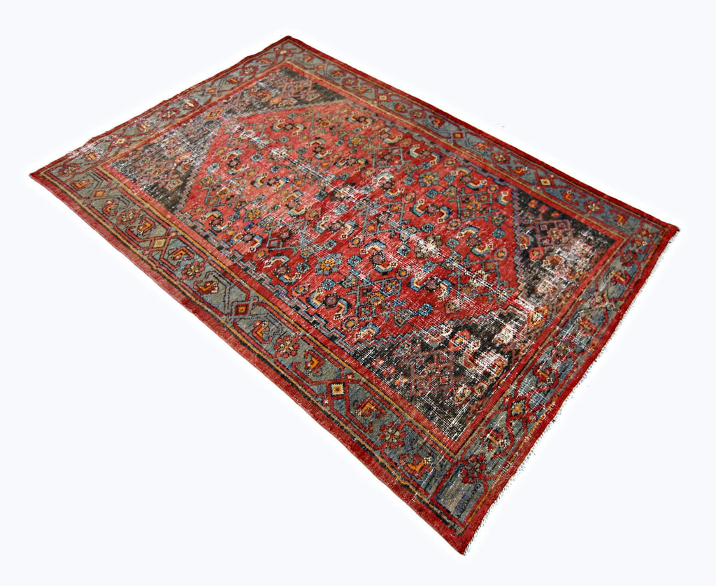 Handmade Vintage Persian Seraband Rug | 200 x 124 cm | 6'7" x 4'1" - Najaf Rugs & Textile