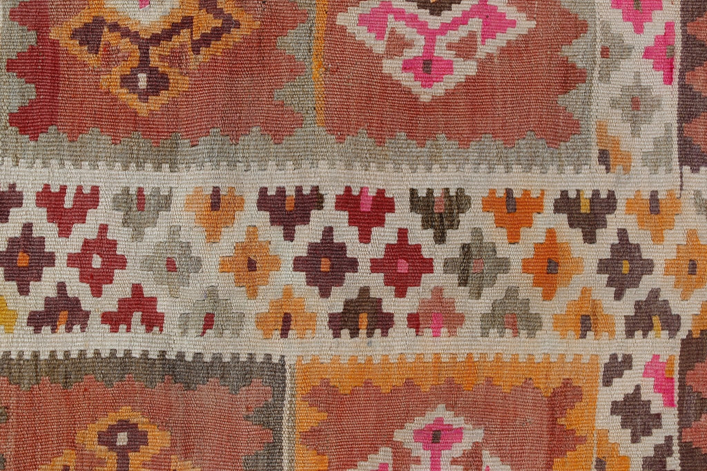 Handmade Vintage Persian Shiraz Kilim | 290 x 157 cm | 9'6" x 5'2" - Najaf Rugs & Textile
