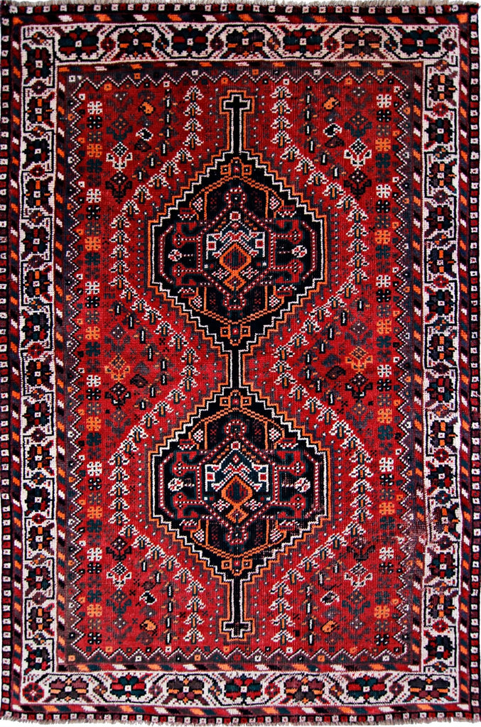 Handmade Vintage Persian Shiraz Rug | 157 x 103 cm | 5'2" x 3'4" - Najaf Rugs & Textile