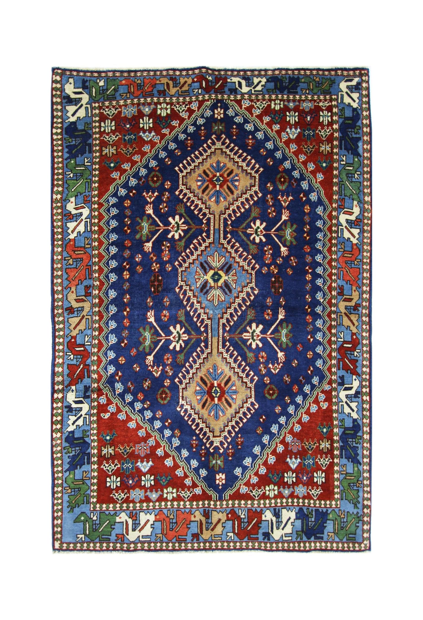 Handmade Vintage Persian Shiraz Rug | 168 x 111 cm | 5'6" x 3'8" - Najaf Rugs & Textile