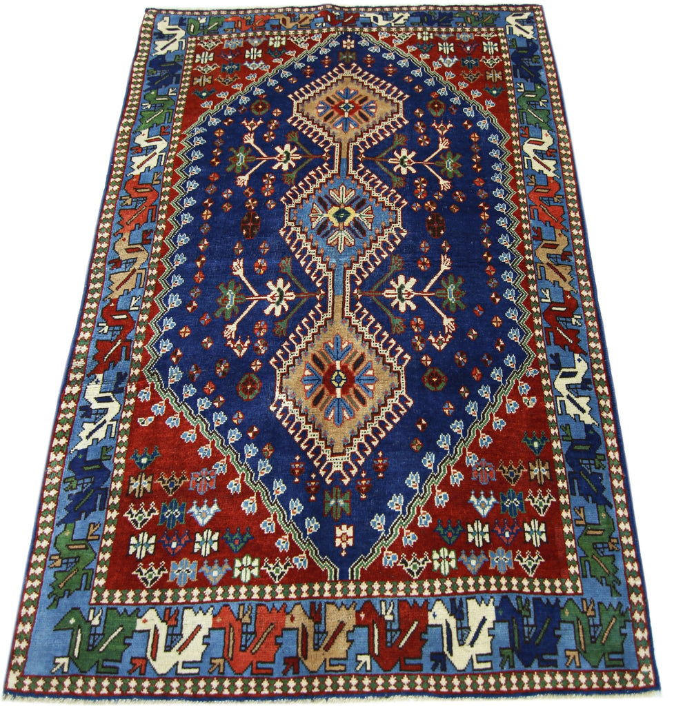 Handmade Vintage Persian Shiraz Rug | 168 x 111 cm | 5'6" x 3'8" - Najaf Rugs & Textile