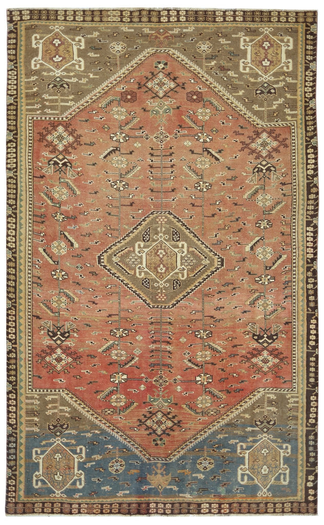 Handmade Vintage Persian Shiraz Rug | 242 x 151 cm | 7'11" x 4'11" - Najaf Rugs & Textile