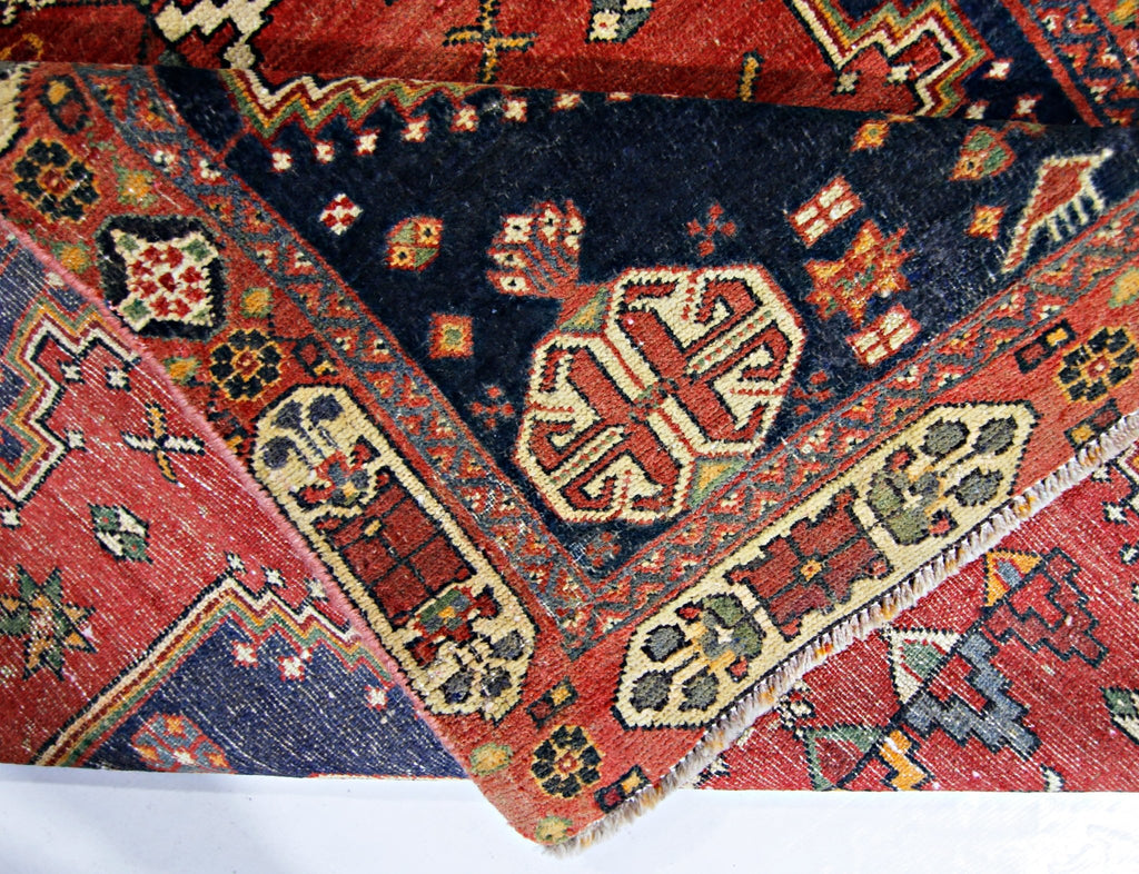Handmade Vintage Persian Shiraz Rug | 259 x 114 cm | 8'6" x 3'9" - Najaf Rugs & Textile