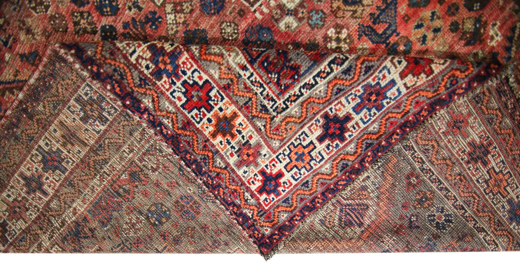 Handmade Vintage Persian Shiraz Rug | 291 x 218 cm | 9'7" x 7'2" - Najaf Rugs & Textile