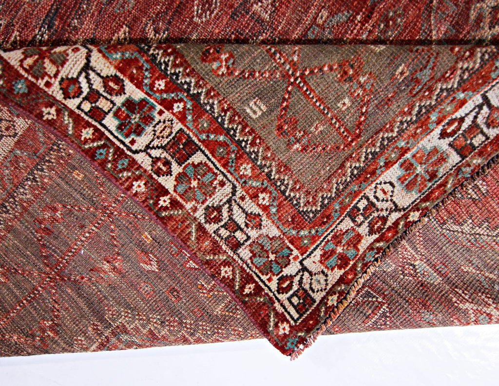 Handmade Vintage Persian Shiraz Rug | 330 x 212 cm | 10'10" x 6'11" - Najaf Rugs & Textile