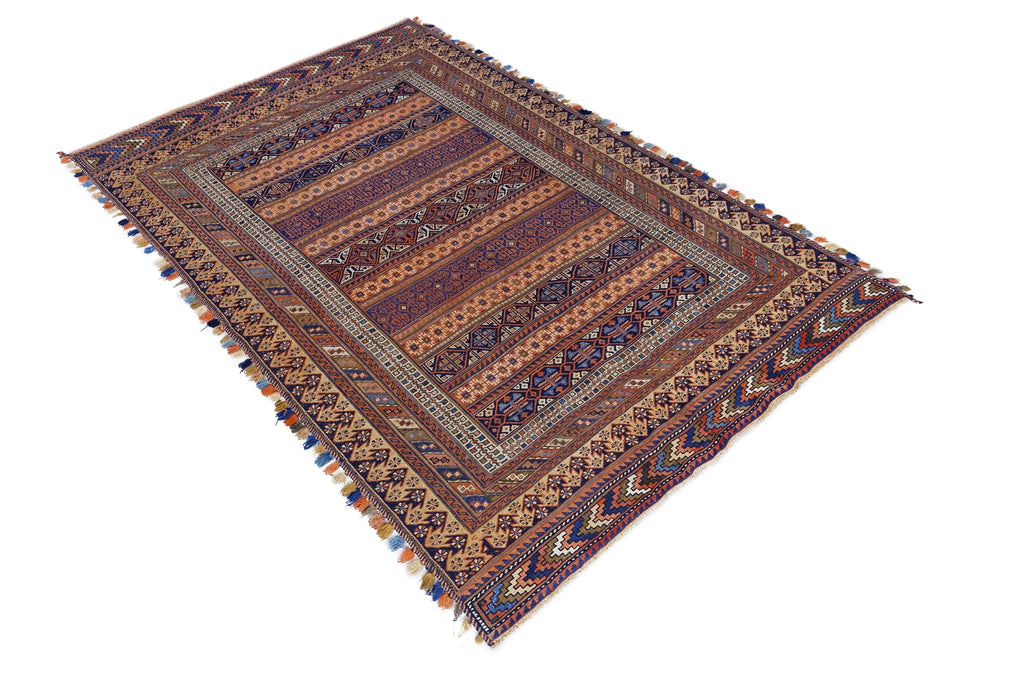 Handmade Vintage Persian Sumak Kilim | 234 x 150 cm | 7'8" x 4'11" - Najaf Rugs & Textile