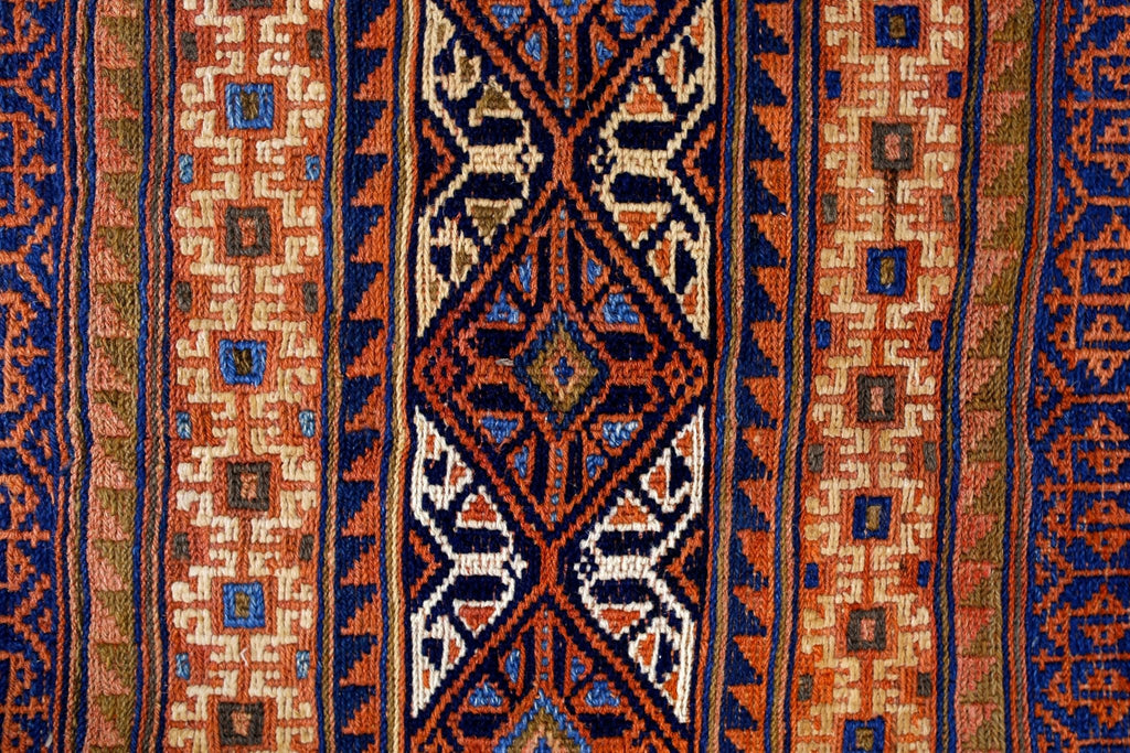 Handmade Vintage Persian Sumak Kilim | 234 x 150 cm | 7'8" x 4'11" - Najaf Rugs & Textile